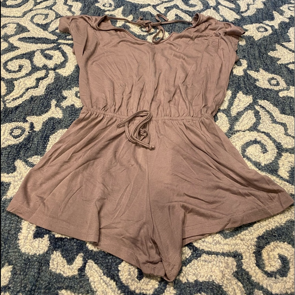 She + Sky brown romper in size S